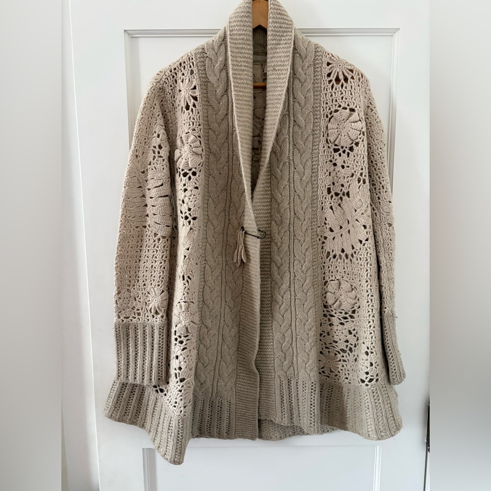 Angel Of The North Cream Crochet Cardigan